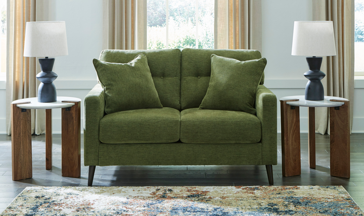 Modern Heritage Bixler Fabric Tufted Back Track Arm Loveseat-JenniferFurniture