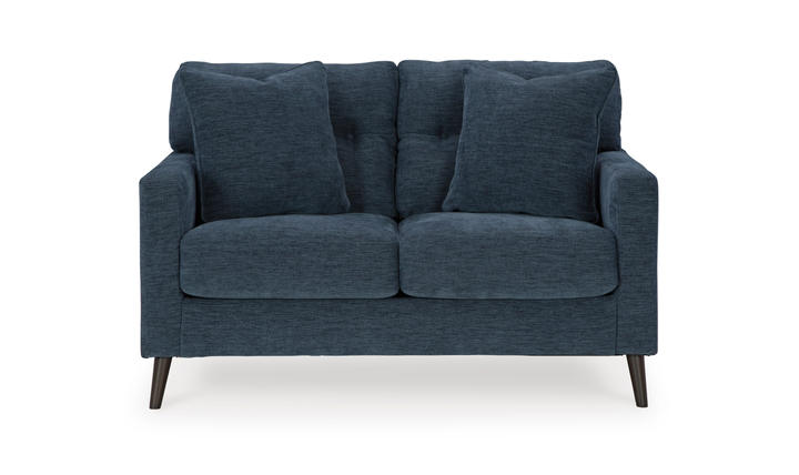 Modern Heritage Bixler Fabric Tufted Back Track Arm Loveseat-JenniferFurniture