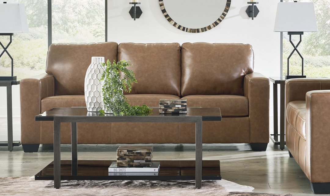 Modern Heritage Bolsena Queen 3-Seater Caramel Leather Sleeper Sofa-Jennifer Furniture