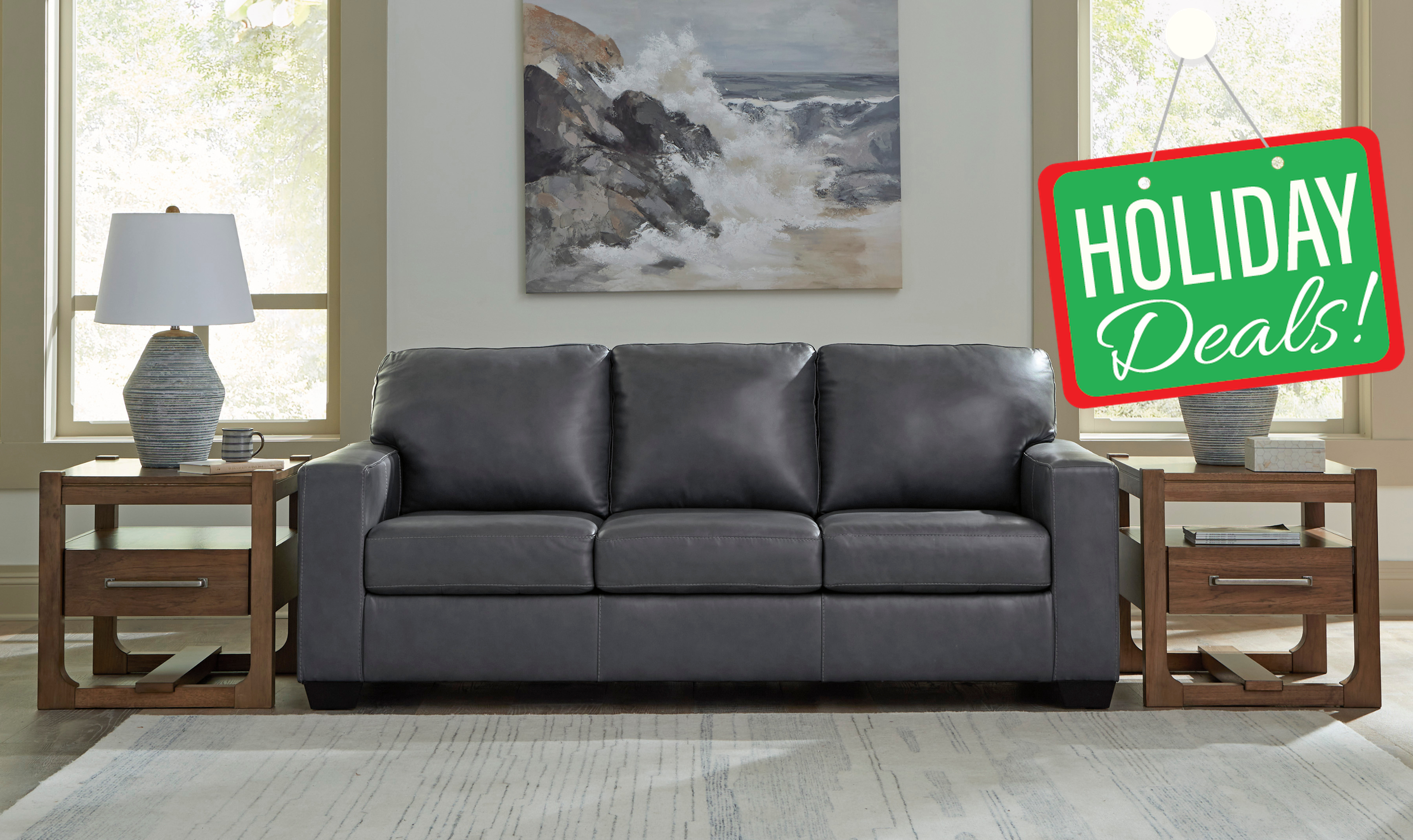 Modern Heritage Bolsena 3-Seater Leather Queen Sofa Sleeper-jennifer furniture