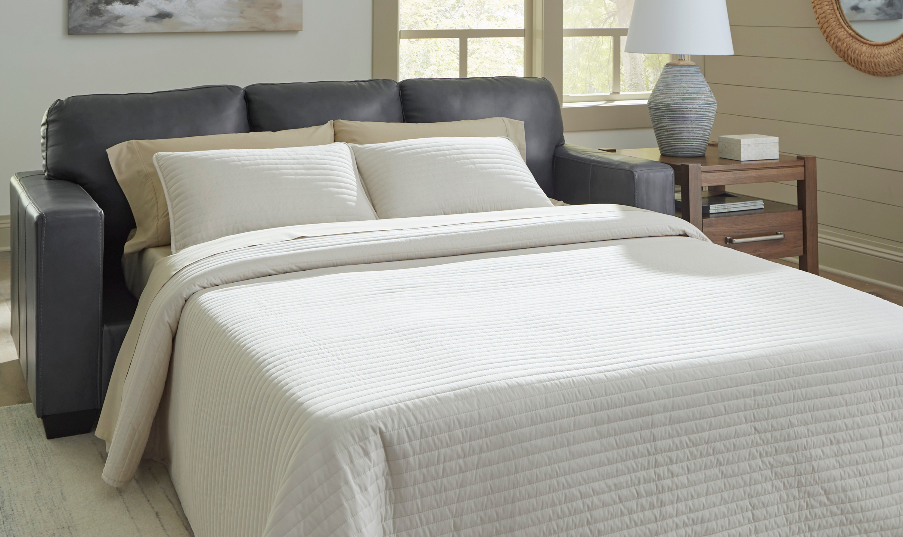 Modern Heritage Bolsena 3-Seater Leather Queen Sofa Sleeper-jennifer furniture