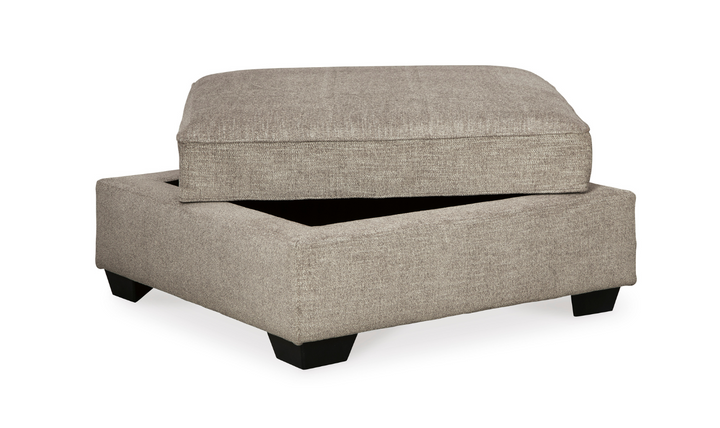 Modern Heritage Bovarian Stone Fabric Ottoman With Storage