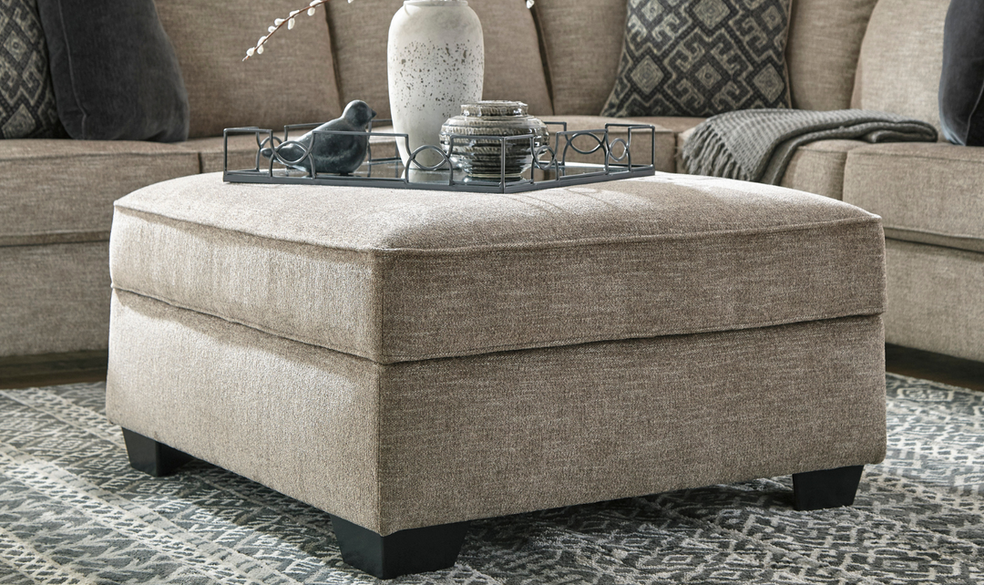 Modern Heritage Bovarian Stone Fabric Ottoman With Storage