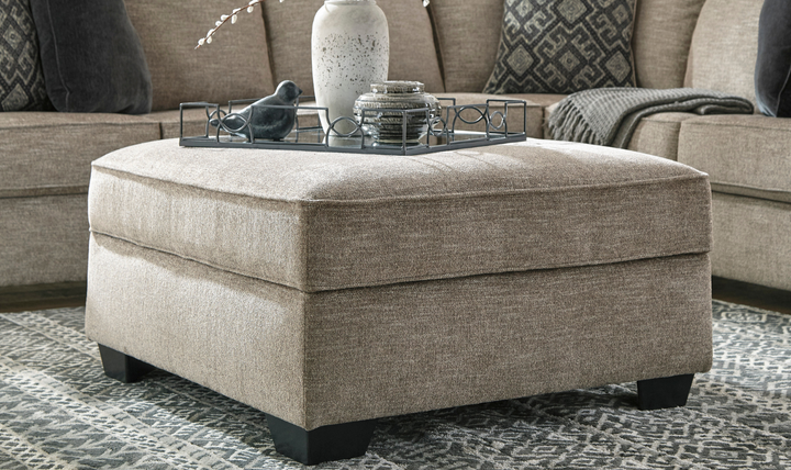 Modern Heritage Bovarian Stone Fabric Ottoman With Storage
