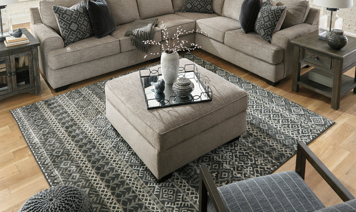 Modern Heritage Bovarian Stone Fabric Ottoman With Storage
