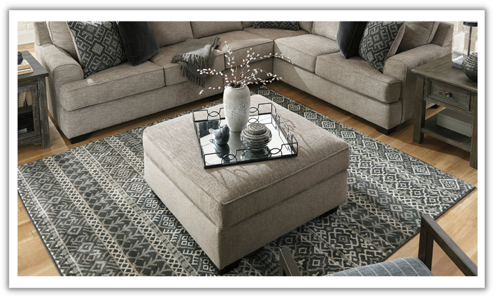 Modern Heritage Bovarian Stone Fabric Ottoman With Storage