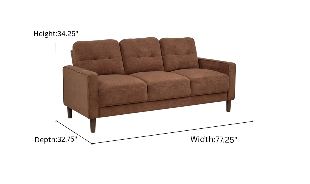 Coaster Bowen Fabric Track Arm Tufted 3 Seater Sofa