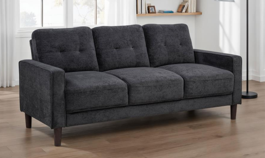 Modern Heritage Bowen Fabric Track Arm Tufted 3 Seater Sofa-Jennifer Furniture