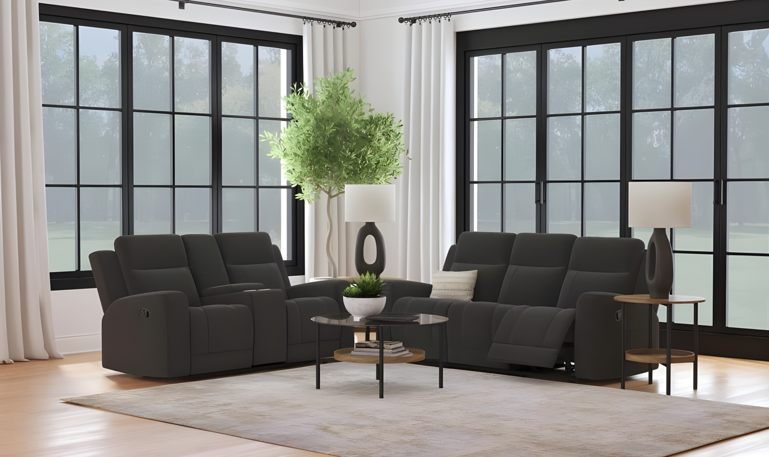 Modern Heritage Brentwood Fabric Reclining Living Room Set-jennifer