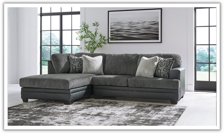 Modern Heritage Brixley Pier 2-Piece Sectional with Chaise in  Graphite Gray