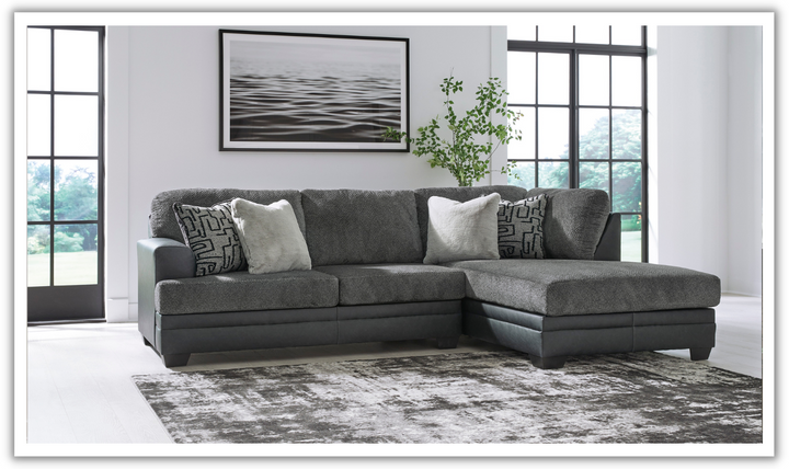 Modern Heritage Brixley Pier 2-Piece Sectional with Chaise in  Graphite Gray