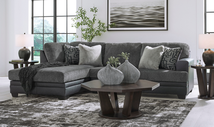 Modern Heritage Brixley Pier 2-Piece Sectional with Chaise in  Graphite Gray