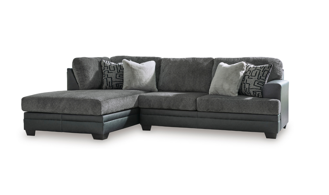 Modern Heritage Brixley Pier 2-Piece Sectional with Chaise in  Graphite Gray