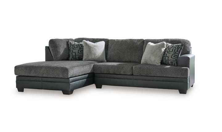 Modern Heritage Brixley Pier 2-Piece Sectional with Chaise in  Graphite Gray