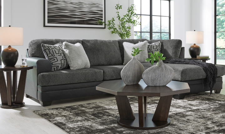 Modern Heritage Brixley Pier 2-Piece Sectional with Chaise in  Graphite Gray