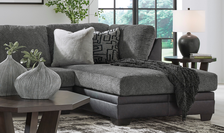 Modern Heritage Brixley Pier 2-Piece Sectional with Chaise in  Graphite Gray