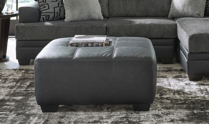 Modern Heritage Brixley Pier Oversized Accent Ottoman in  Graphite Gray
