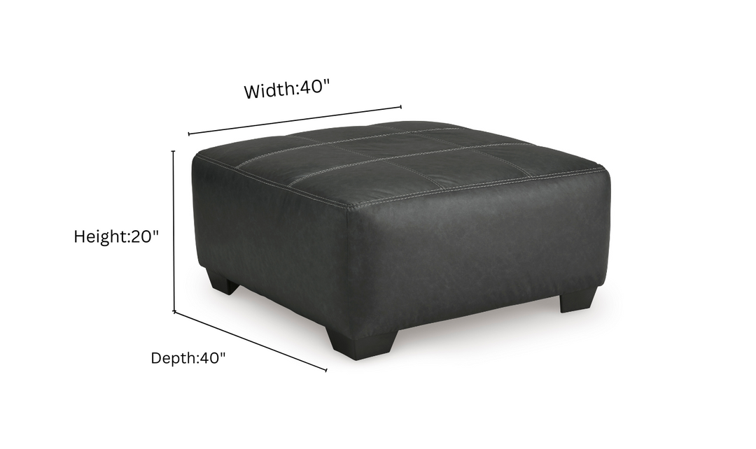 Modern Heritage Brixley Pier Oversized Accent Ottoman in  Graphite Gray