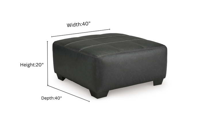 Modern Heritage Brixley Pier Oversized Accent Ottoman in  Graphite Gray