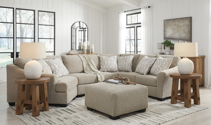 Modern Heritage Brogan Bay 3-Piece Sectional with Cuddler in Cork-Jennifer Furniture