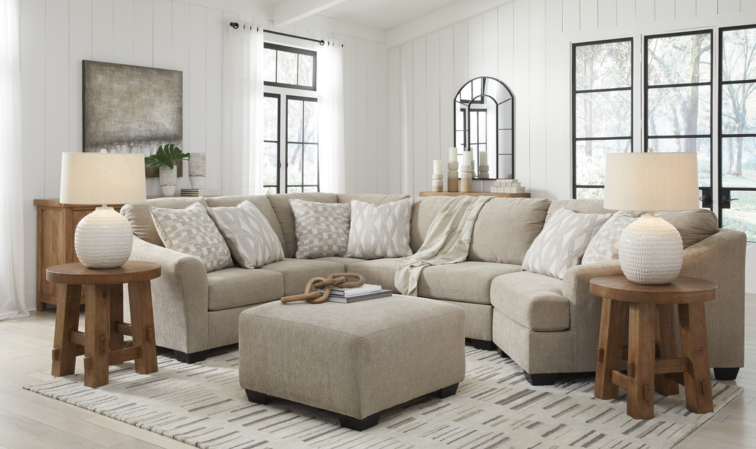 Modern Heritage Brogan Bay 3-Piece Sectional with Cuddler in Cork-Jennifer Furniture