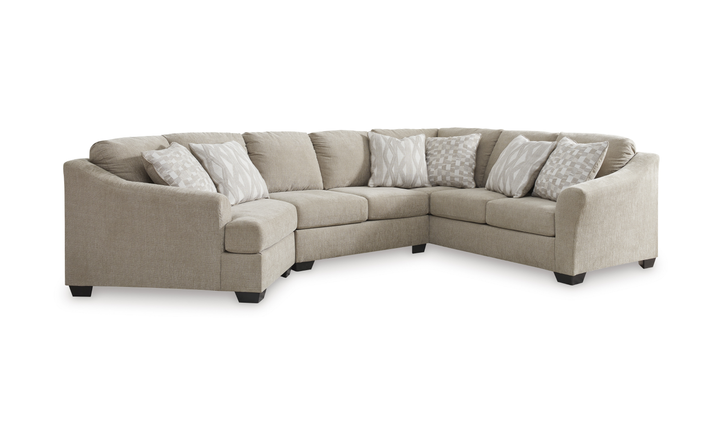 Modern Heritage Brogan Bay 3-Piece Sectional with Cuddler in Cork-Jennifer Furniture