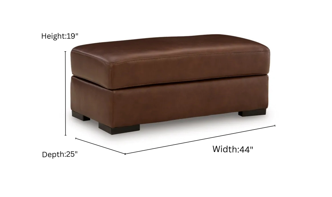 Modern Heritage Brogliano Canyon Leather Ottoman