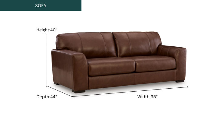 Modern Heritage Brogliano Leather Canyon Sofa-Jennifer Furniture