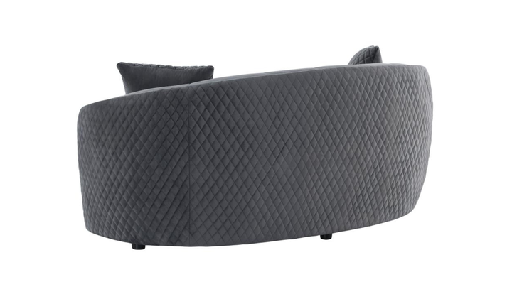 Modern Heritage Brookside 2‑Piece Velvet Curved Sofa & Loveseat Set