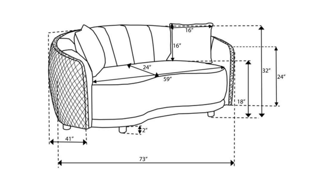 Modern Heritage Brookside 2‑Piece Velvet Curved Sofa & Loveseat Set