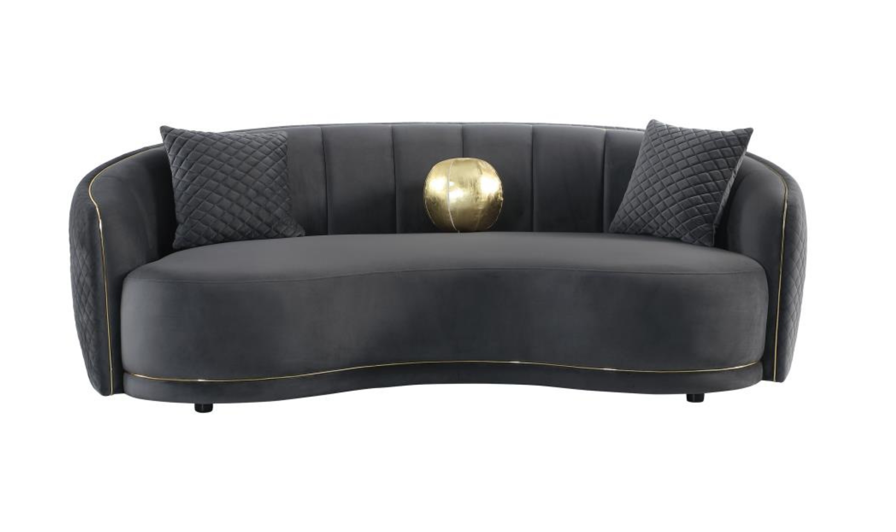 Modern Heritage Brookside 2‑Piece Velvet Curved Sofa & Loveseat Set