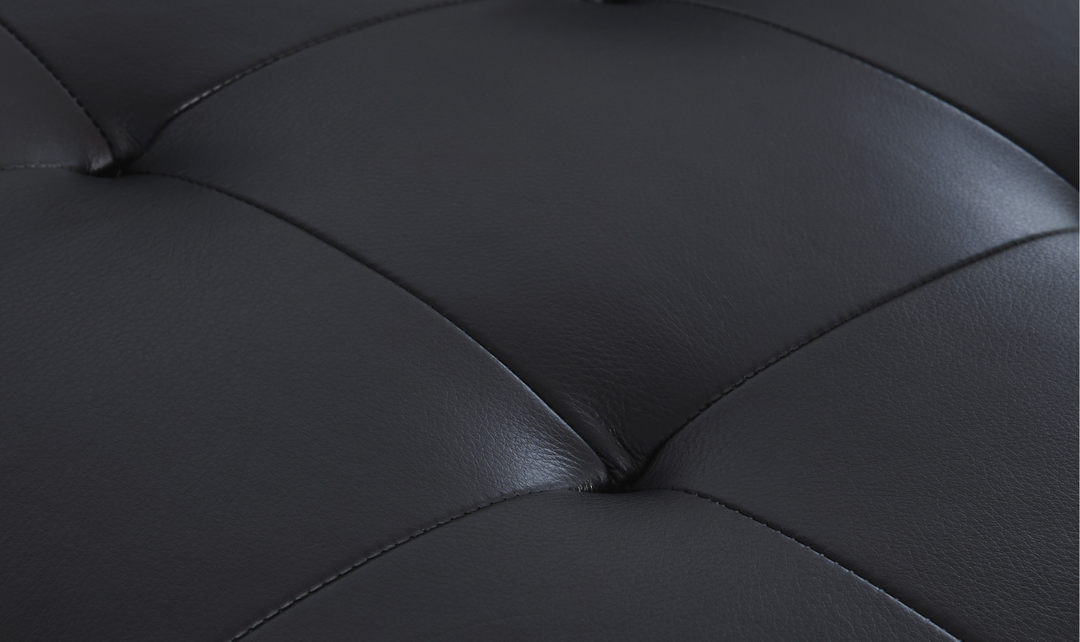 Modern Heritage Bryceview Leather Onyx Black Loveseat-Jennifer Furniture