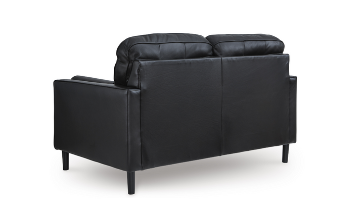 Modern Heritage Bryceview Leather Onyx Black Loveseat-Jennifer Furniture