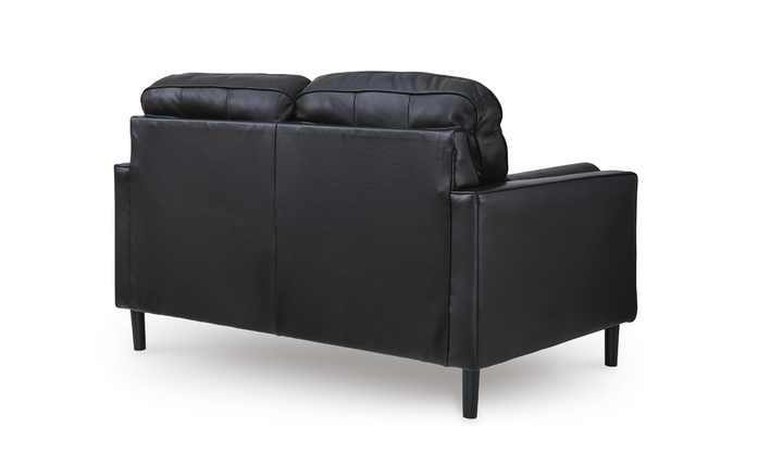 Modern Heritage Bryceview Leather Onyx Black Loveseat-Jennifer Furniture