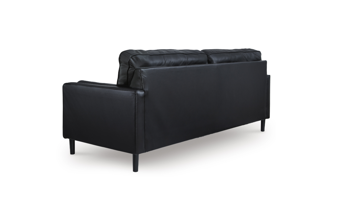 Modern Heritage Bryceview Leather Onyx Black Sofa