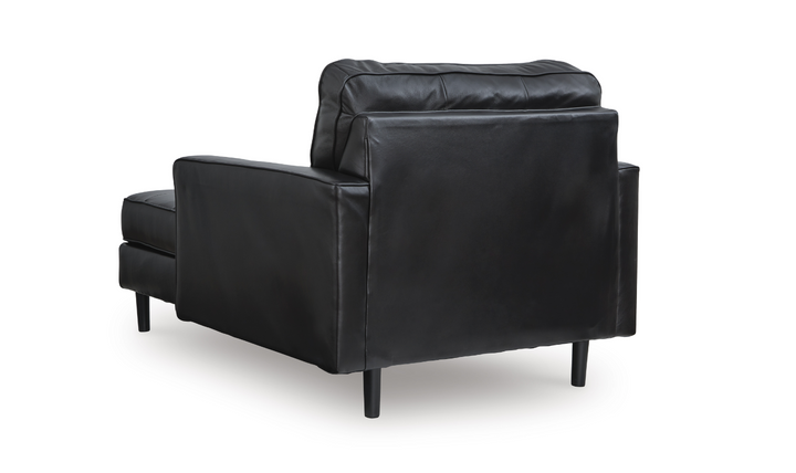 Modern Heritage Bryceview Onyx Black Leather Chaise Lounge-Jennifer Furniture