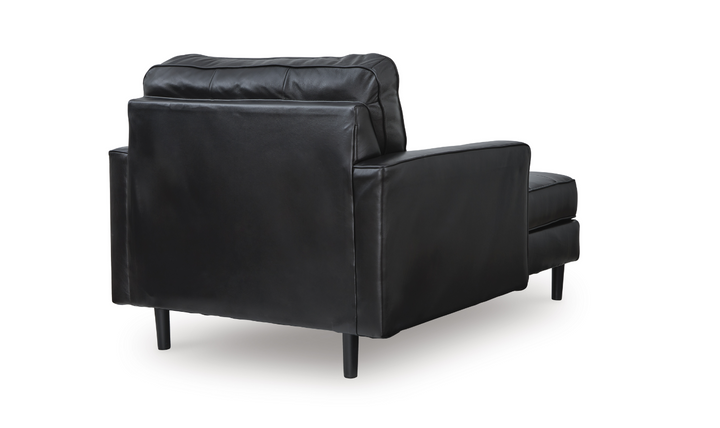 Modern Heritage Bryceview Onyx Black Leather Chaise Lounge