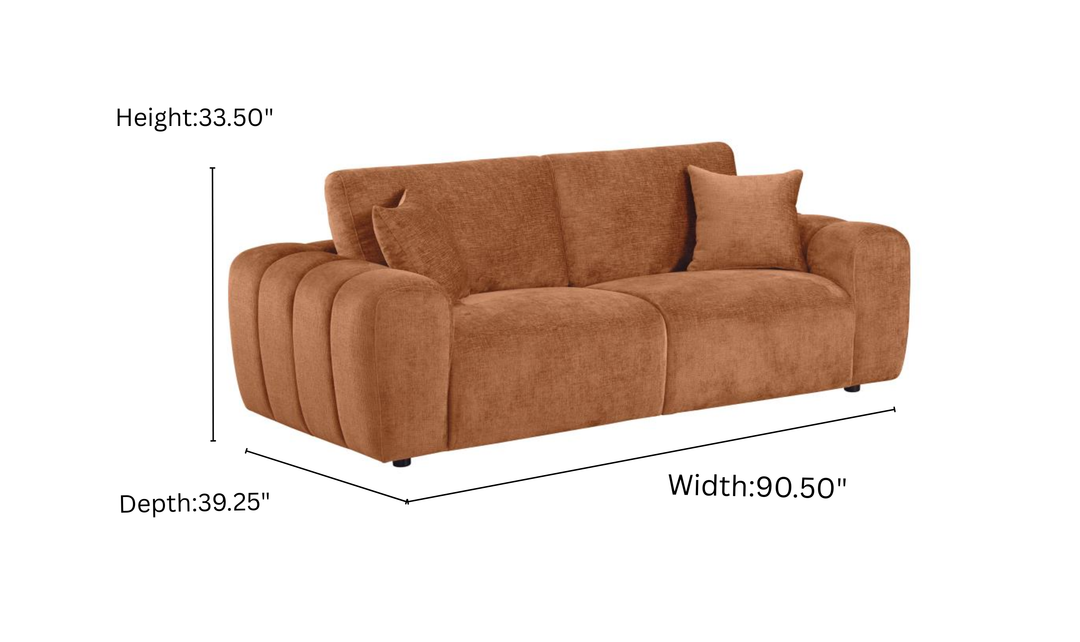 Coaster Burnett Chenille Fabric Wide Arm Sofa