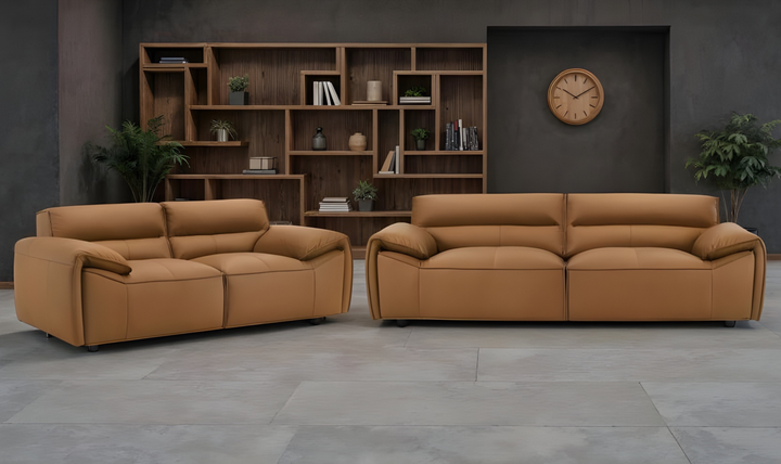 Modern Heritage Buxton Leather Living Room Set | Jennifer Furniture