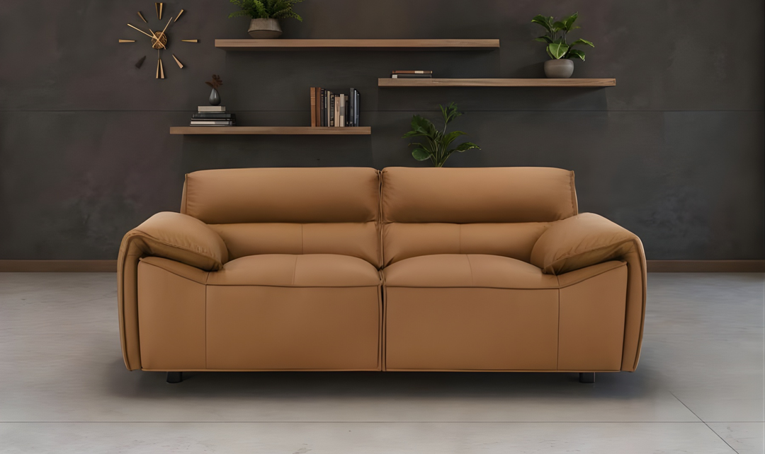 Modern Heritage Buxton Leather Loveseat with Wide Track Arms-jennifer