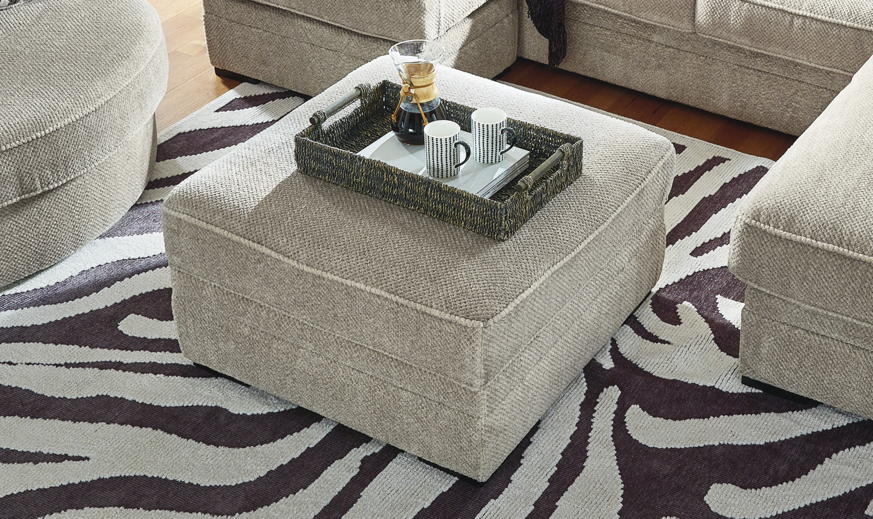 Modern Heritage Calnita Sisal Ottoman With Storage