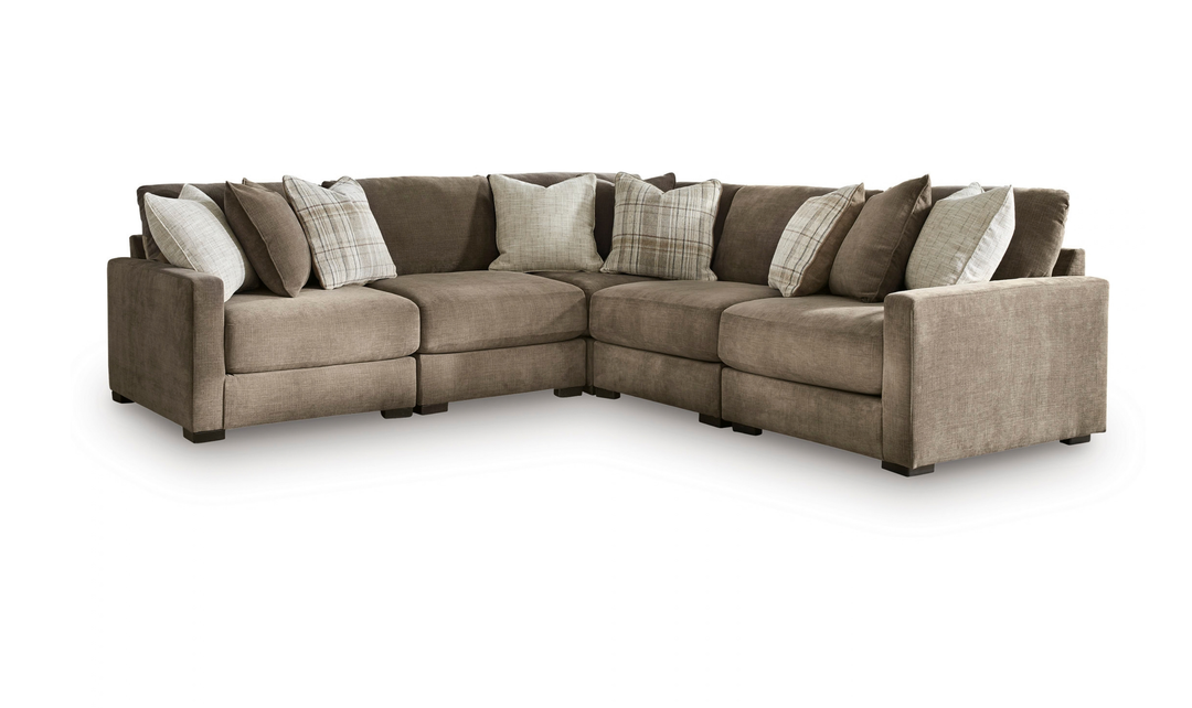 Modern Heritage Camellia-Court 5-Piece Sectional Sofa-Jennifer