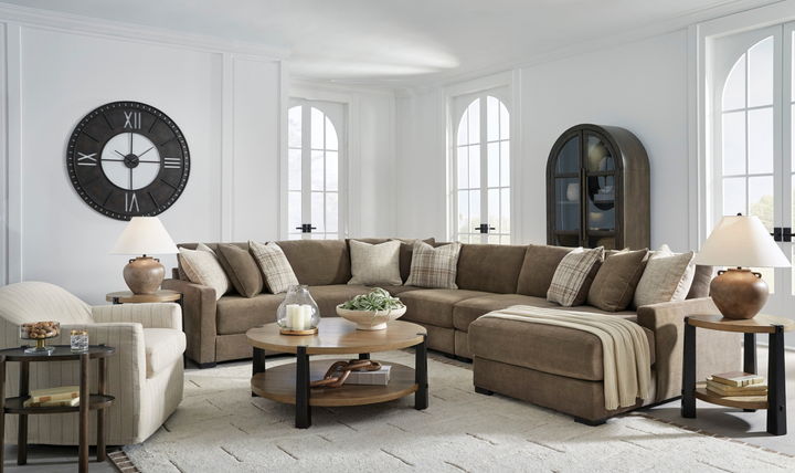 Modern Heritage Camellia-Court Fabric 6-Piece Sectional Sofa with Chaise-Jennifer