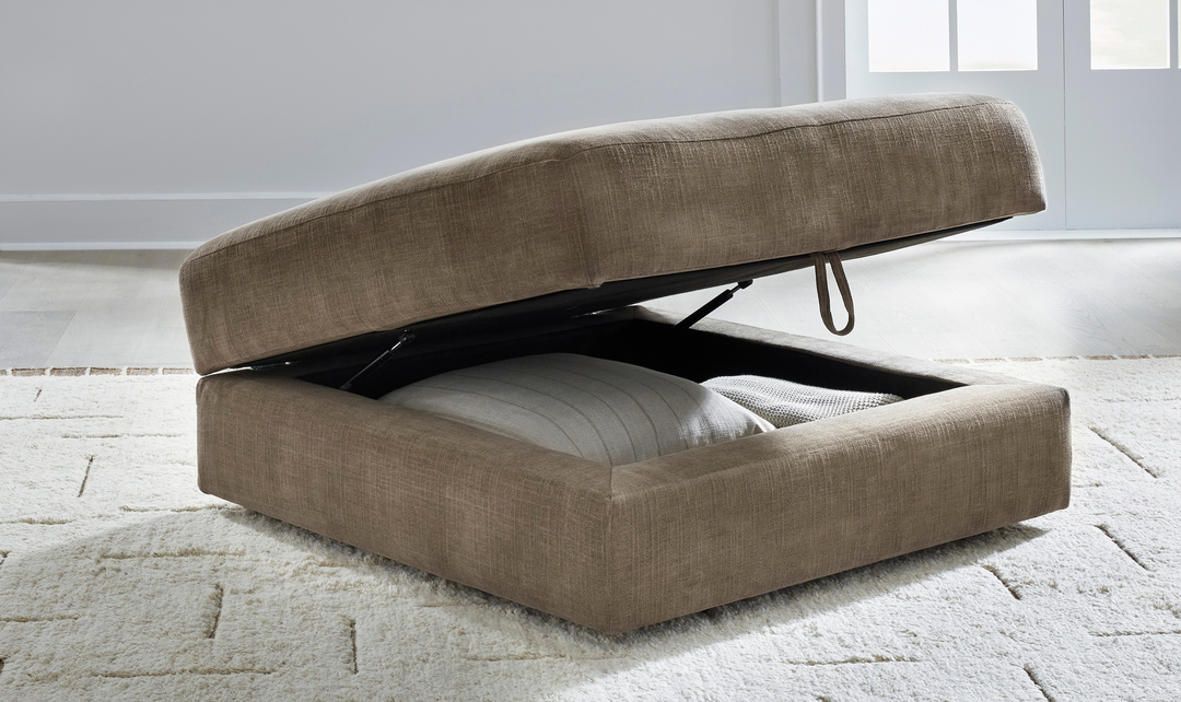 Modern Heritage Camellia-Court Fabric Ottoman With Hidden Storage-Jennifer