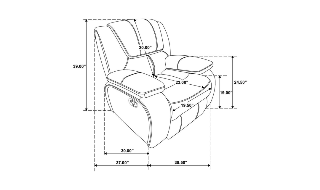 Modern Heritage Camila Leather Glider Reclining Chair-Jennifer Furniture