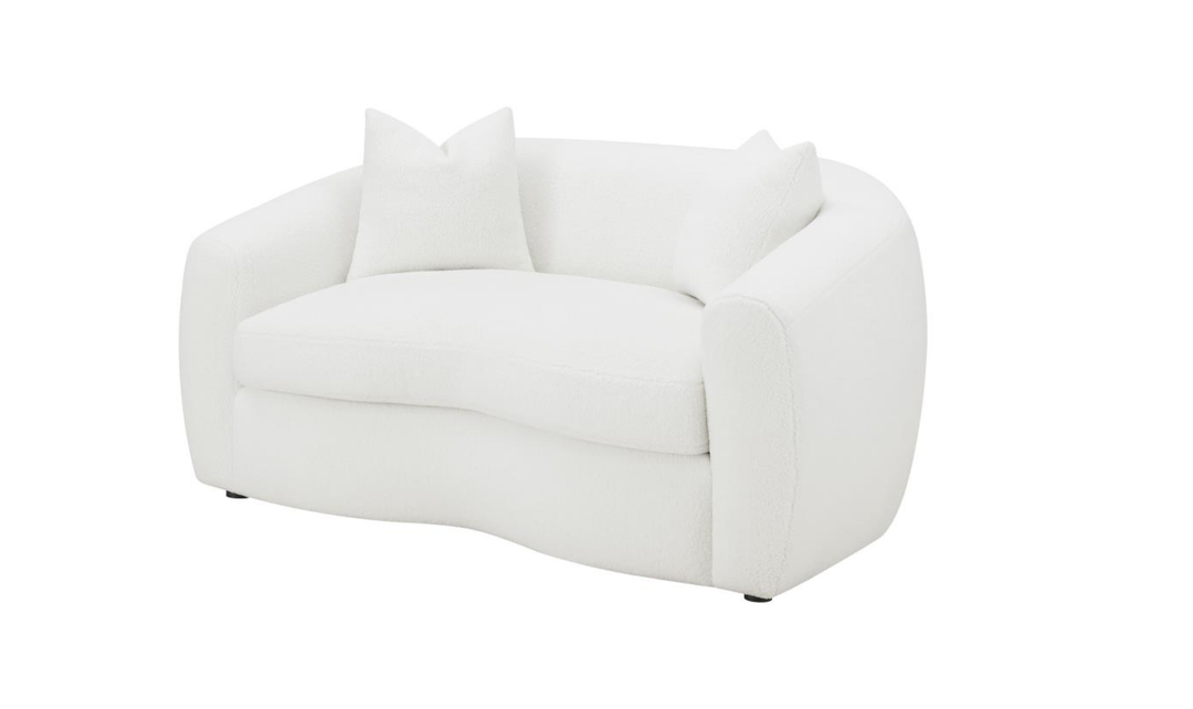 Modern Heritage Isabella Fabric Loveseat with Plush Bench Seat