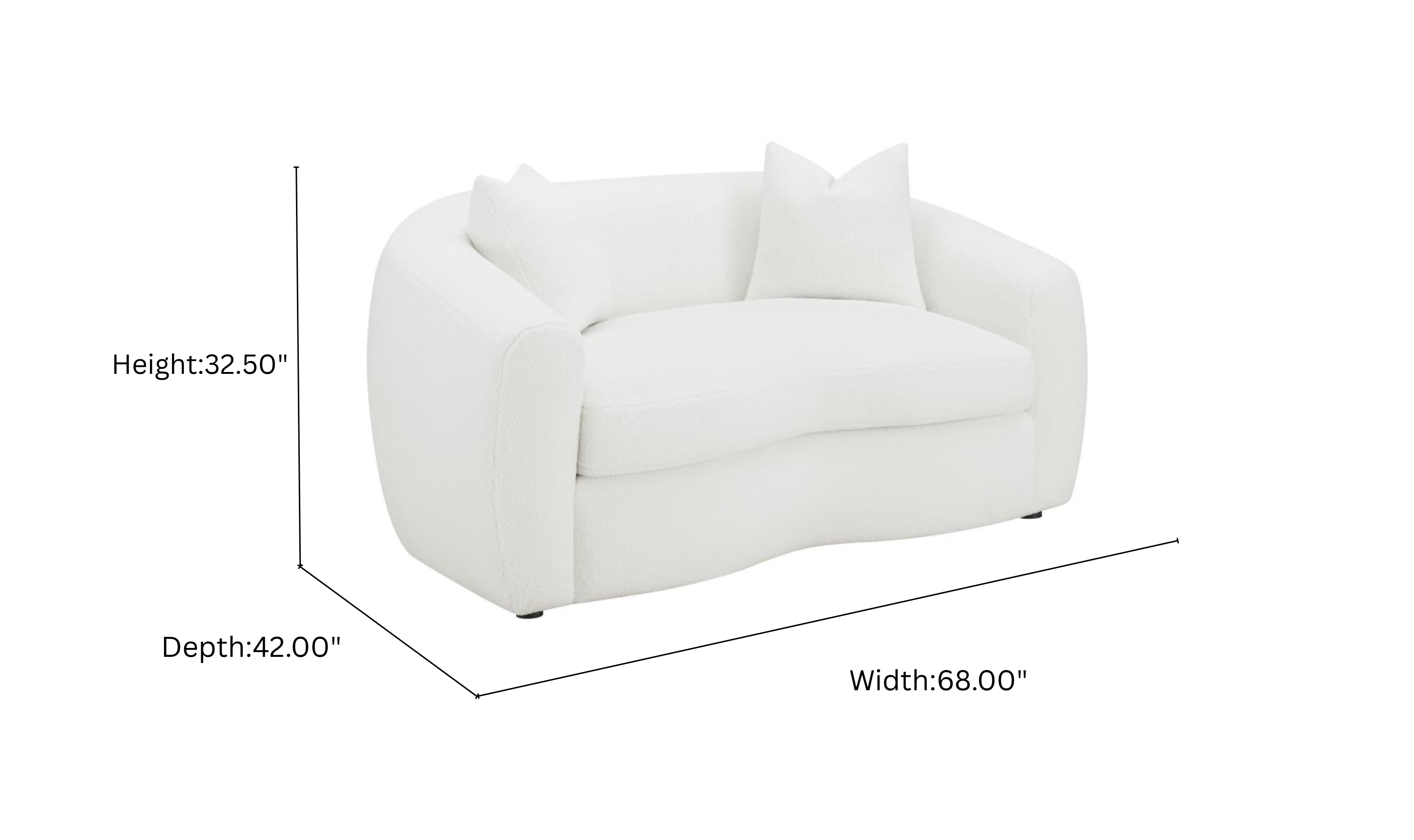 Modern Heritage Isabella Fabric Loveseat with Plush Bench Seat