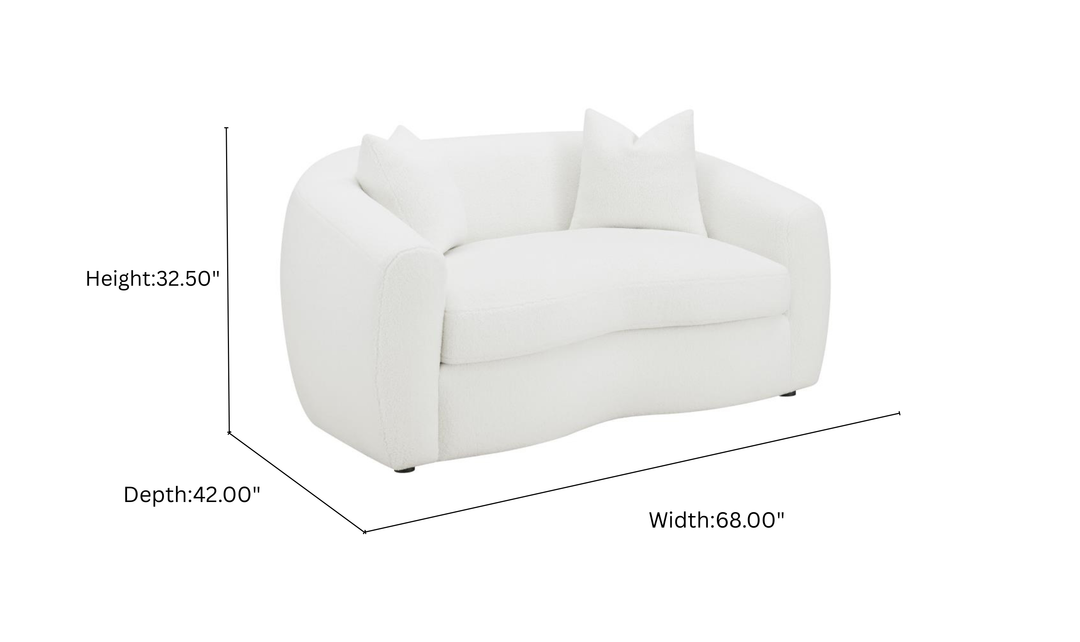 Modern Heritage Isabella Fabric Loveseat with Plush Bench Seat
