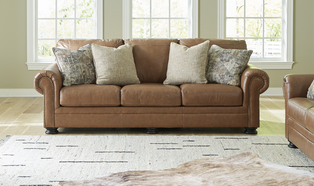 Modern Heritage Carianna 3 Seater Queen Sofa Sleeper With Top Grain Leather-Jennifer Furniture