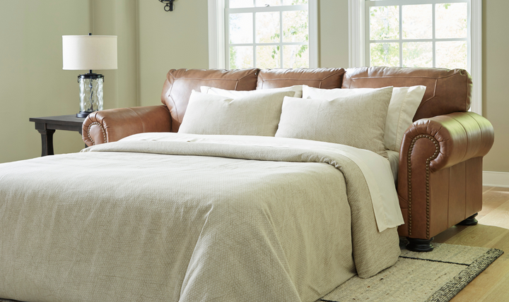 Modern Heritage Carianna 3 Seater Queen Sofa Sleeper With Top Grain Leather-jennifer furniture